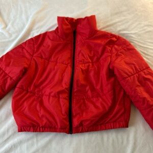 Bright Red Quilted Jacket
